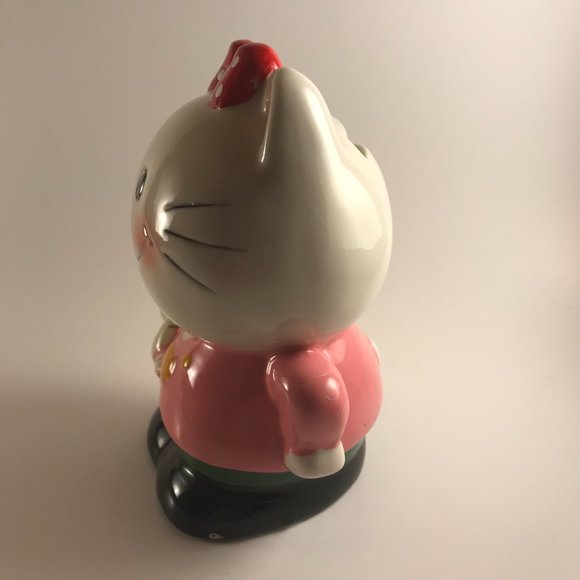 Vintage Girl with Cat Ceramic Coin Bank Hand Painted - Picture 5 of 7